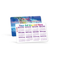 Offset Full Color Recycled Plastic Calendar Card w/ Open Blocks (0.015" Thick)